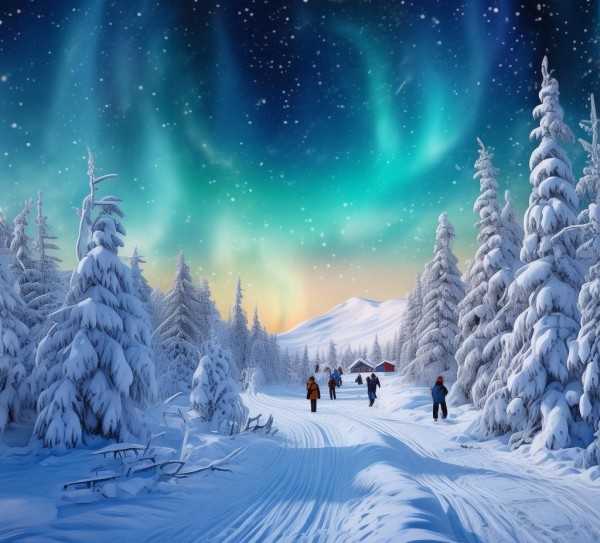 东北雪域北极之光之旅，哈尔滨漠河北极村深度游