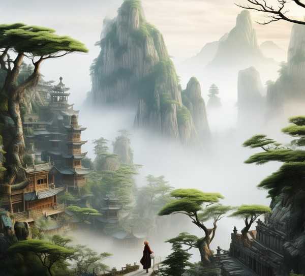 天台山仙境之旅，探寻山水画卷中的神秘世界